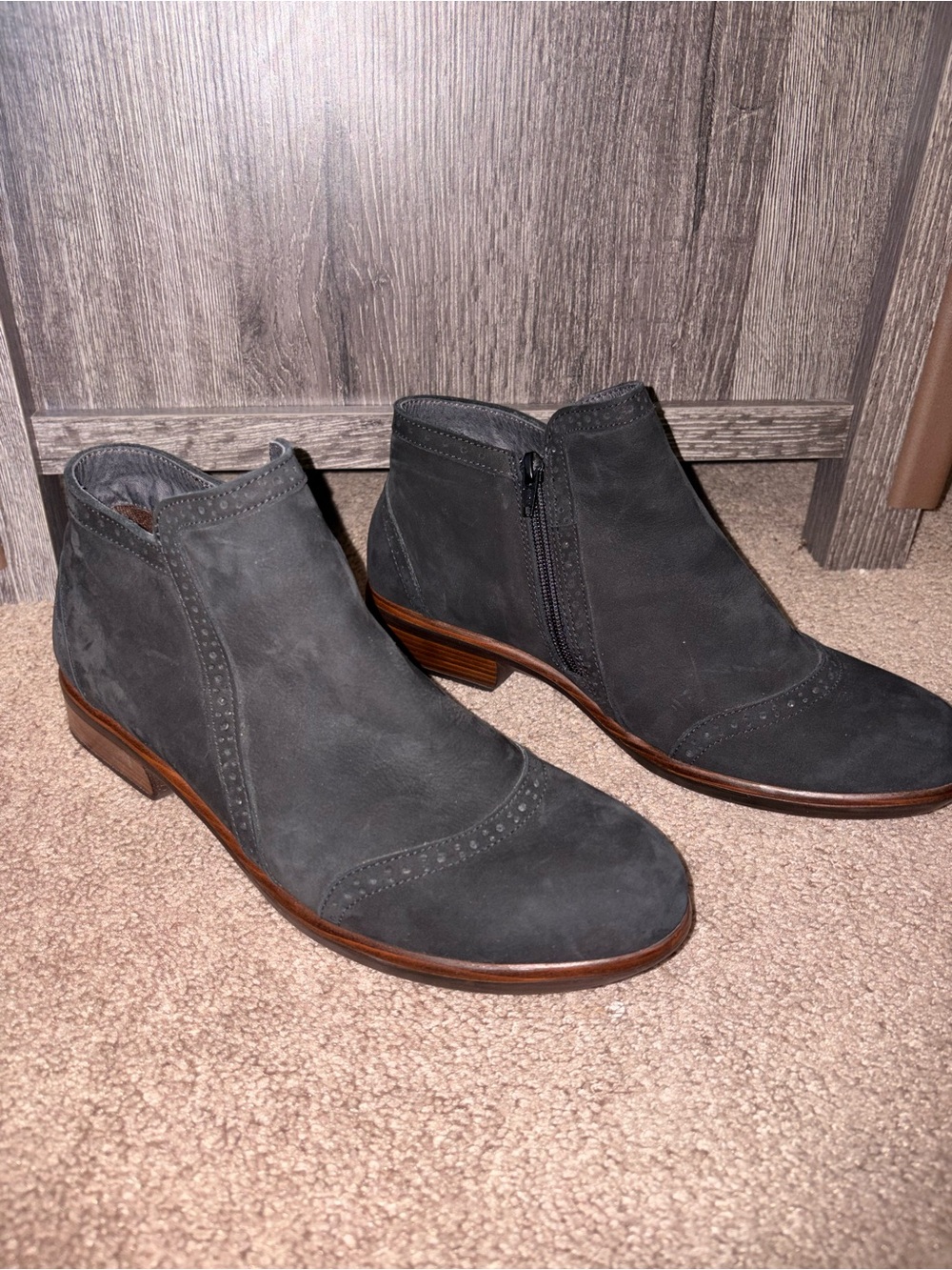 Naot Suede Ankle Boots Black